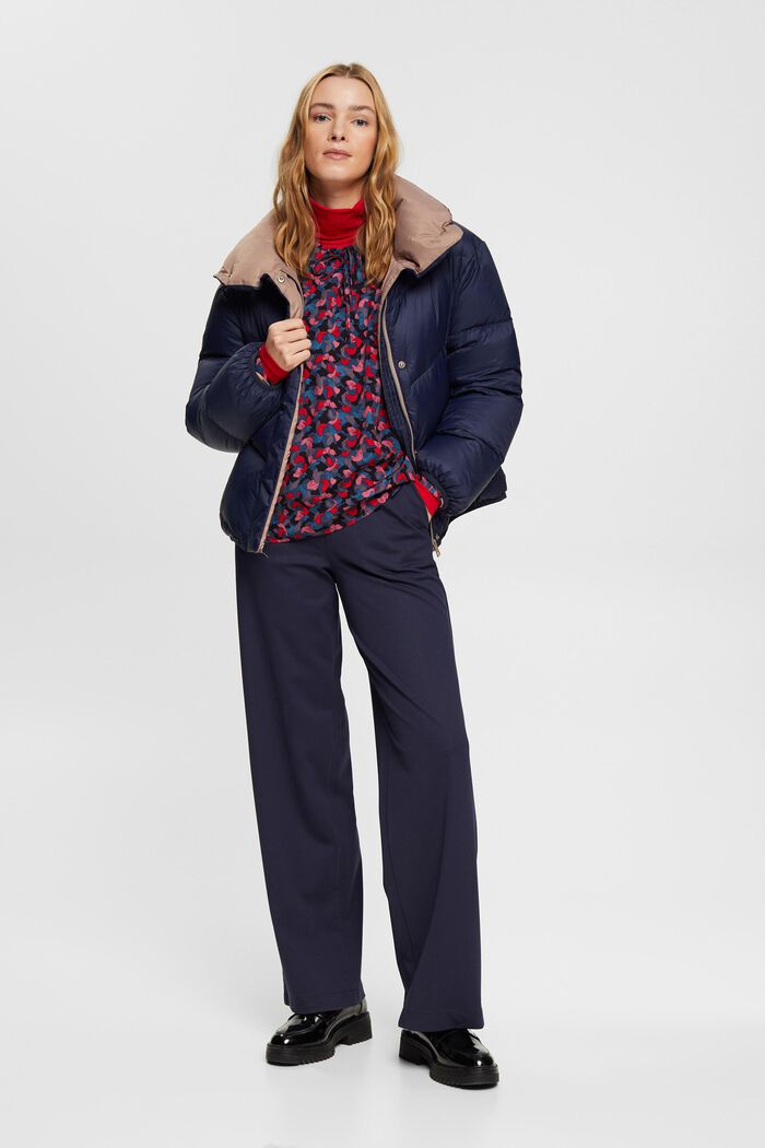 Gemusterte Bluse mit Bindedetail