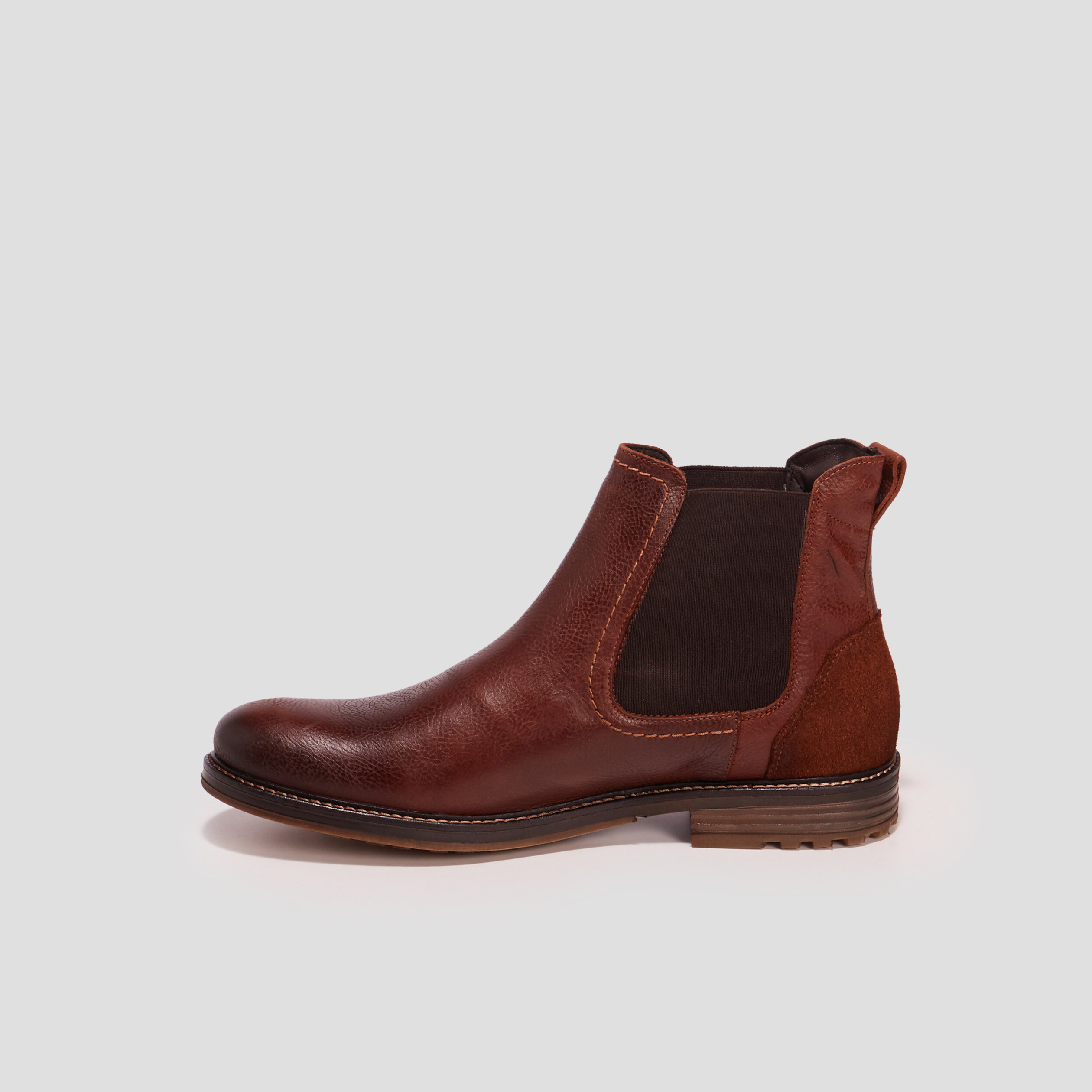 Bottines chelsea en cuir marron homme | La Halle