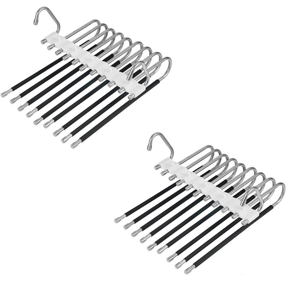 HIBNOPN Hosenträger Hosenbügel Kleiderbügel Multifunktionaler Faltbare 2er (2-St)
