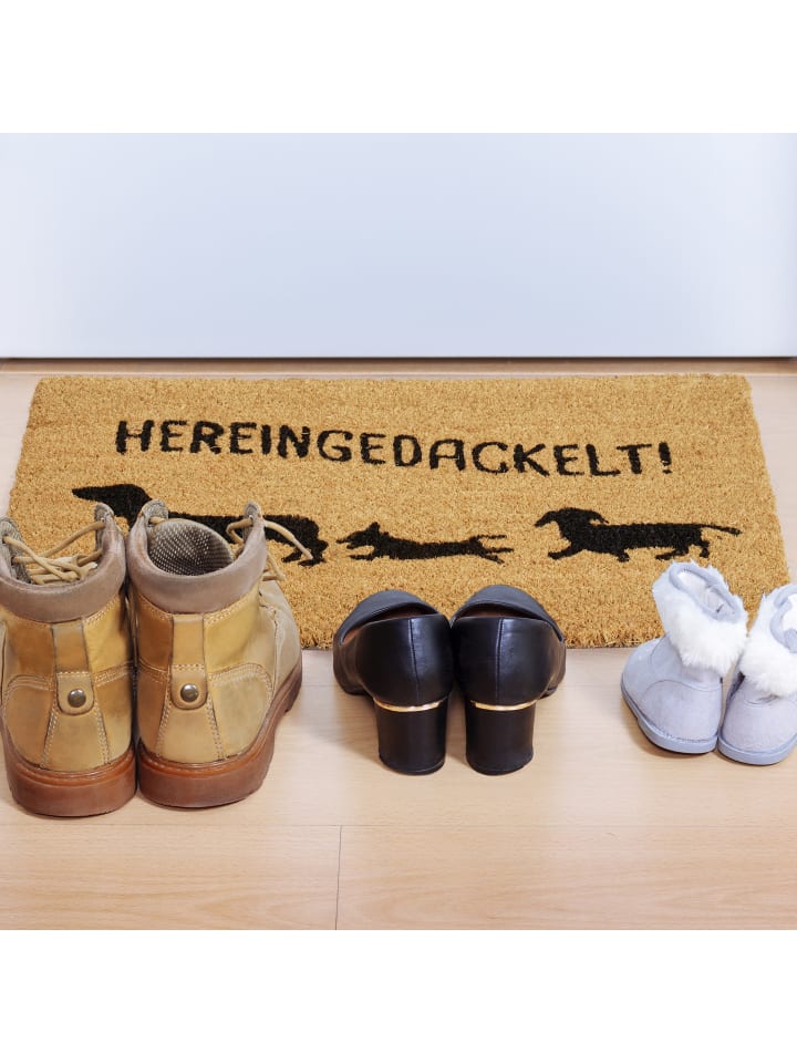 relaxdays Fußmatte Hereingedackelt in Braun - (B)60 x (T)40 cm günstig kaufen onesize