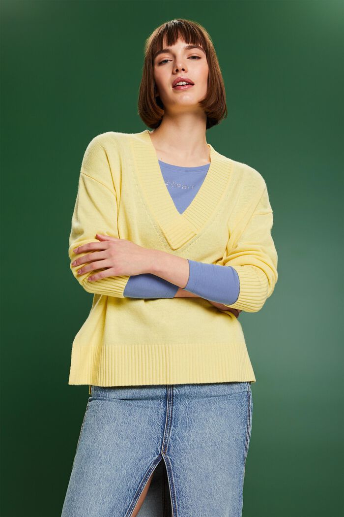 Sweatshirt mit V-Ausschnitt aus Wolle-Kaschmir-Mix