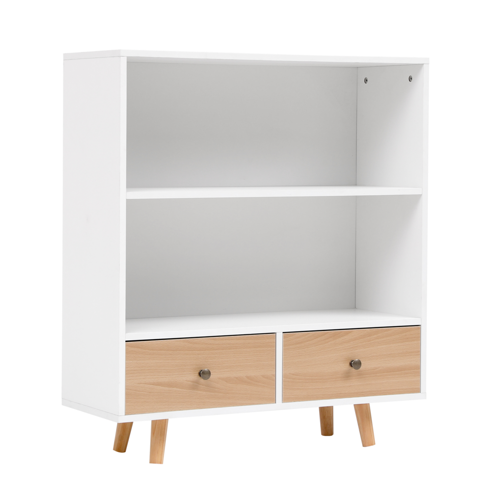 Happy Home Happy Home Sideboard Kommode offenes Regal mit 2 Schubladen HWR18-WEI weiß