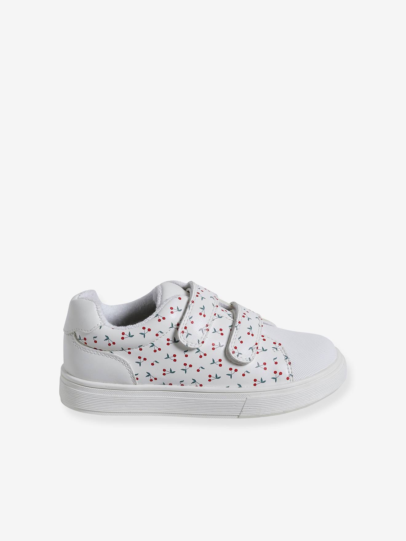 Vertbaudet Mädchen Klett-Sneakers - weiß bedruckt