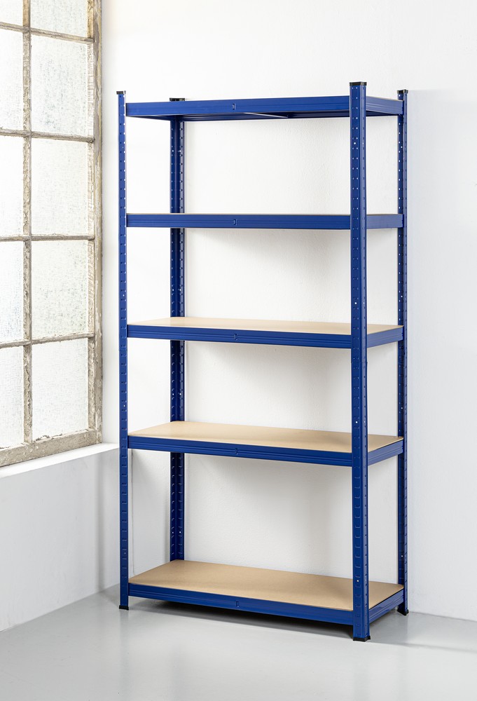 Kraft Werkzeuge Schwerlastregal / Kellerregal / Lagerregal, blau, 175 kg pro Boden