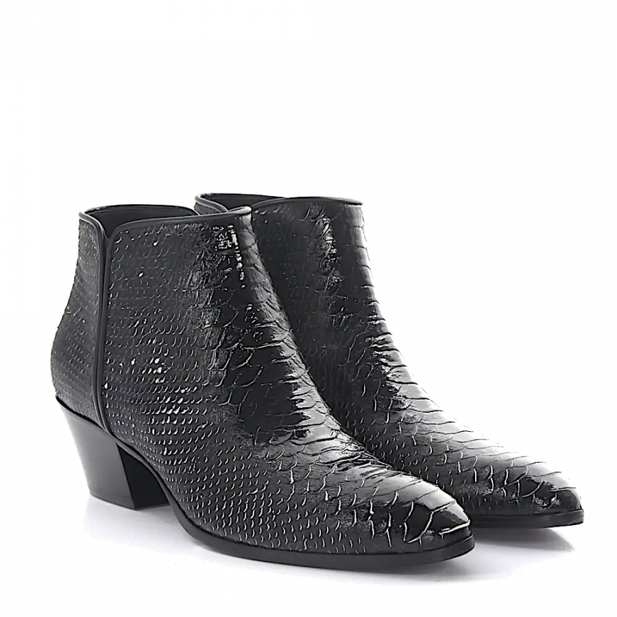 Giuseppe Zanotti - Stiefeletten DADDY Kalbsleder Prägung bordeaux schwarz - schwarz