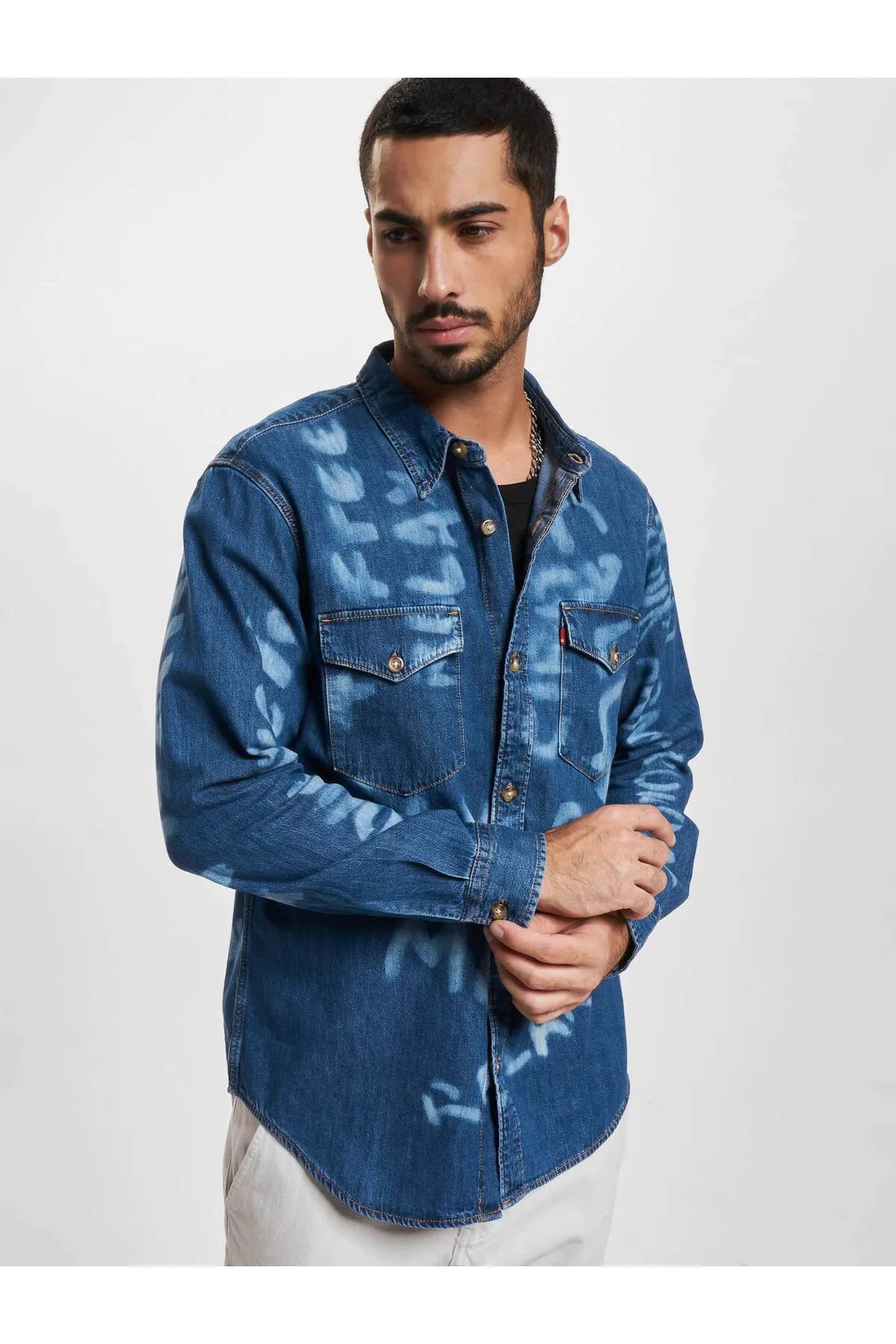 Levi&'s  Herren Levis Relaxed Fit Western Langarmhemd