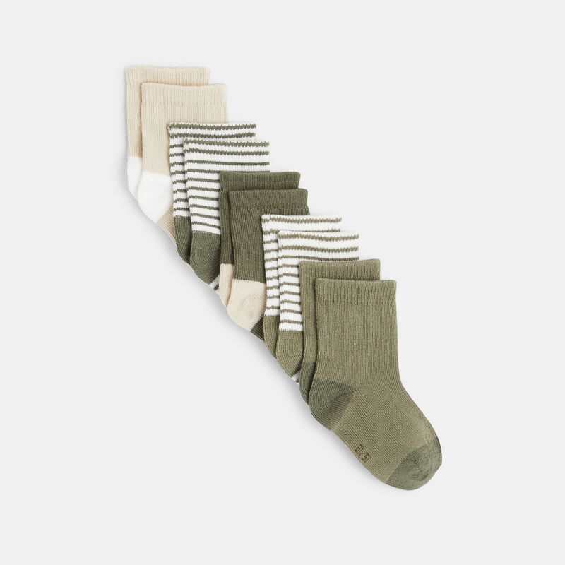 Chaussettes assorties (lot de 5) vertes bébé garçon