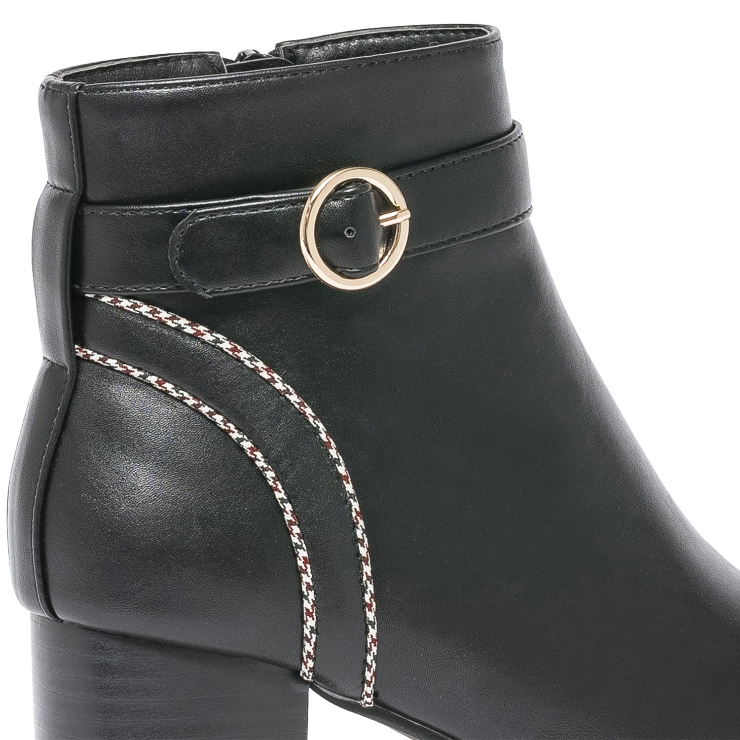 Boots noir avec biais pied-de-poule