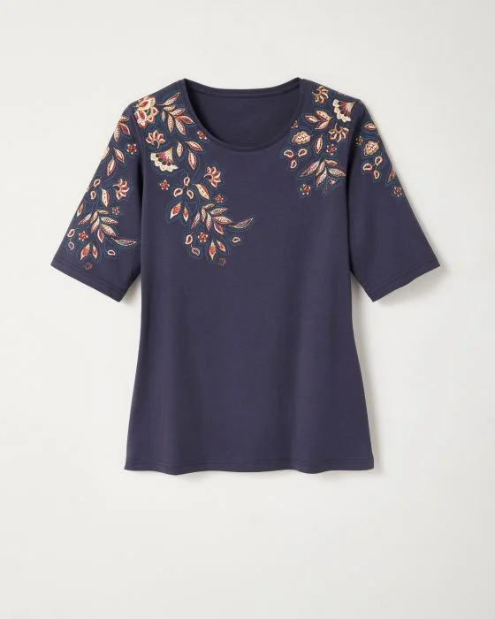 Tee-shirt imprimé placé floral