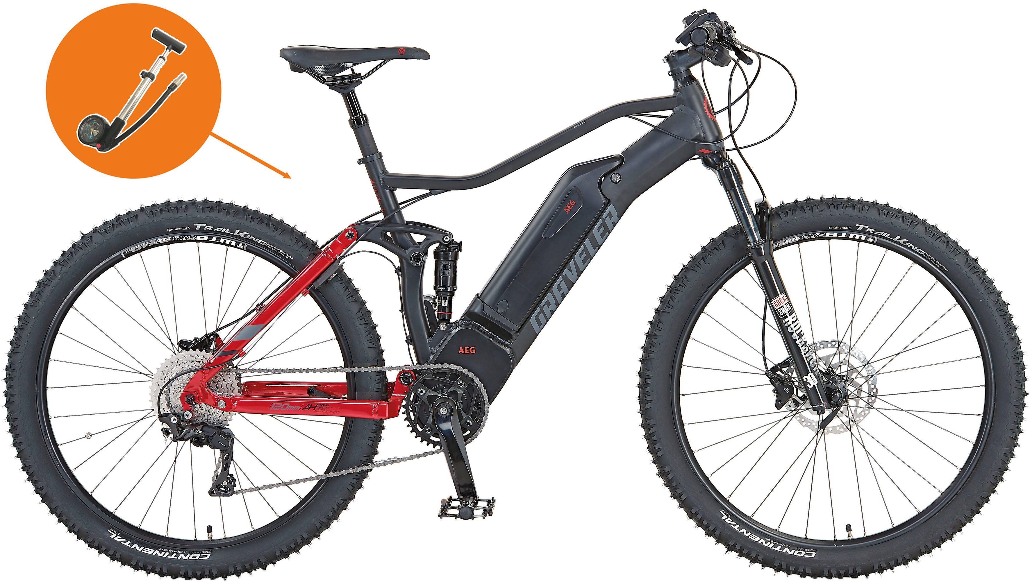 Prophete E-Bike Graveler e9000, 10 Gang Shimano Deore XT Schaltwerk, Kettenschaltung, Mittelmotor, 672 Wh Akku