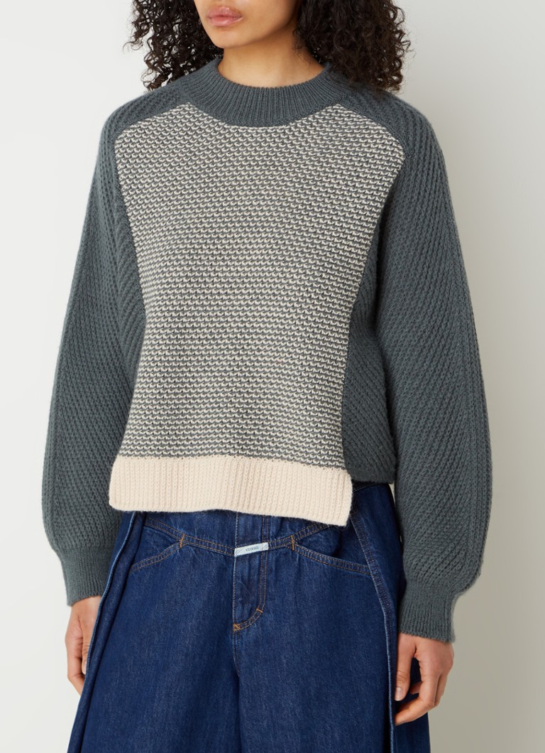Pull en grosse maille (CLOSED) en mélange de laine d'alpaga avec manches bouffantes