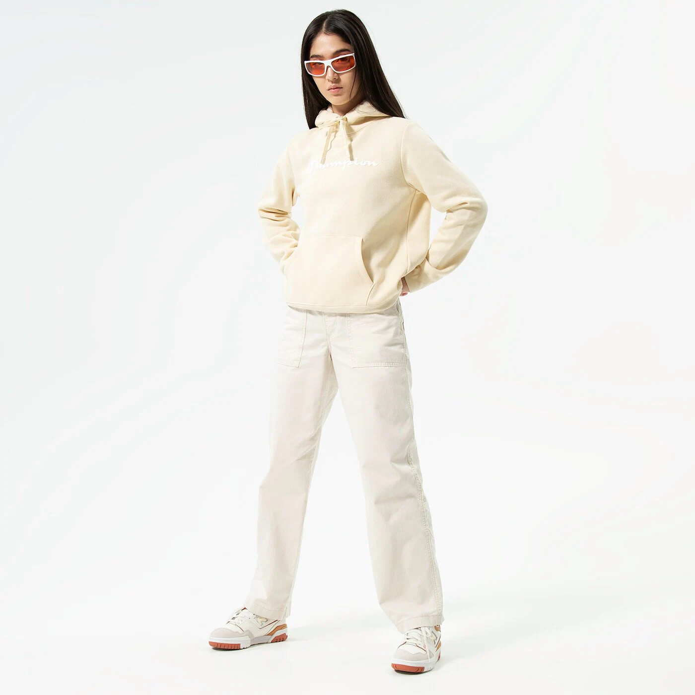 CHAMPION HOODIE HOODED SWEATSHIRT Beige
