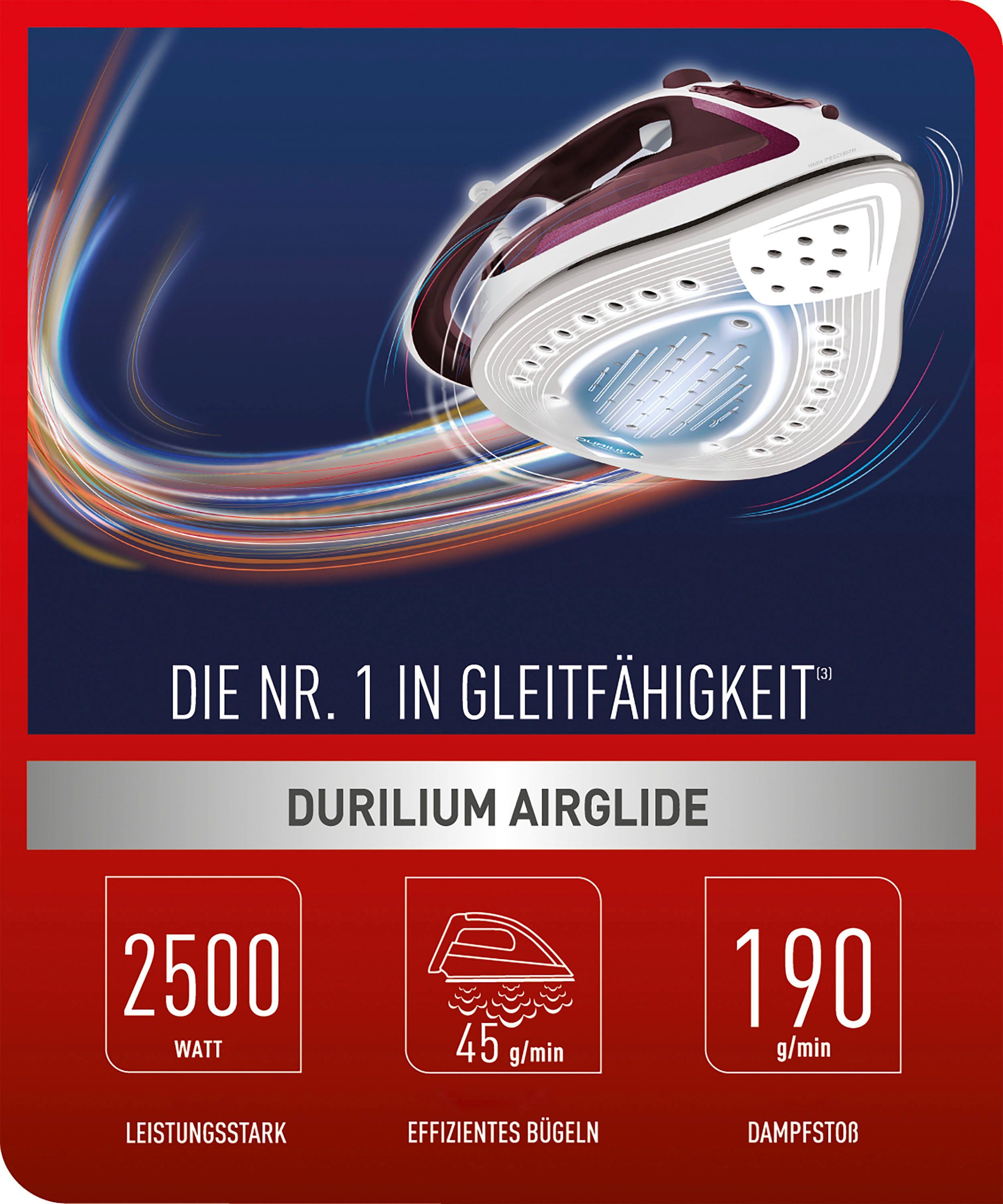 Tefal Dampfbügeleisen FV5716 Easygliss Plus, 2500 W, 190 g/Min. Dampfstoß, Vertikaldampf, XL Einfüllöffnung, stabile Ablage