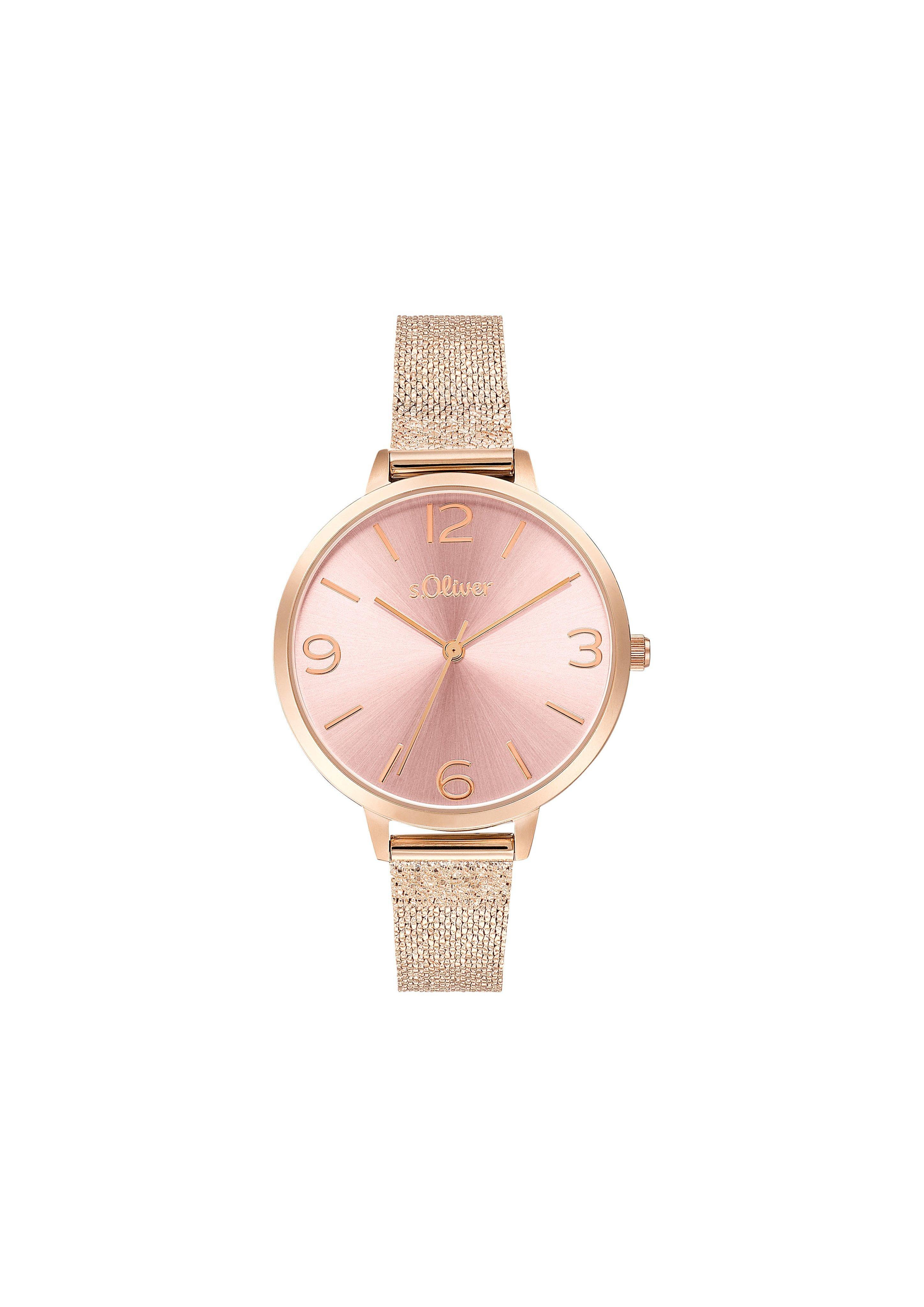 Roségoldene Armbanduhr mit Metallband  6009566-44B0
