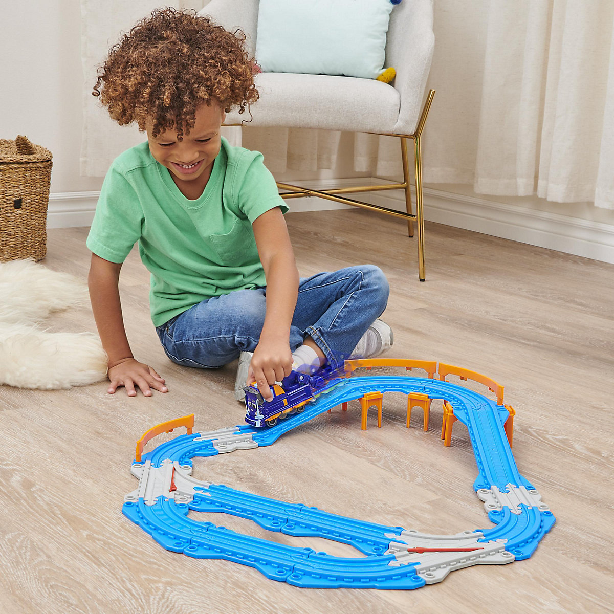 Mighty Express Schienen Set mit Push-and-Go Zug Mechaniker Milo