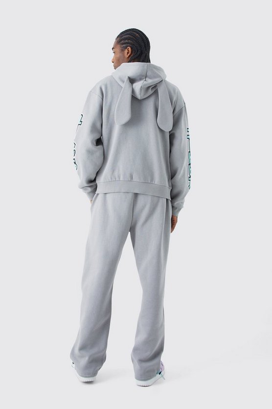 Kastiger Oversize Homme Trainingsanzug mit Reißverschluss und Kapuze