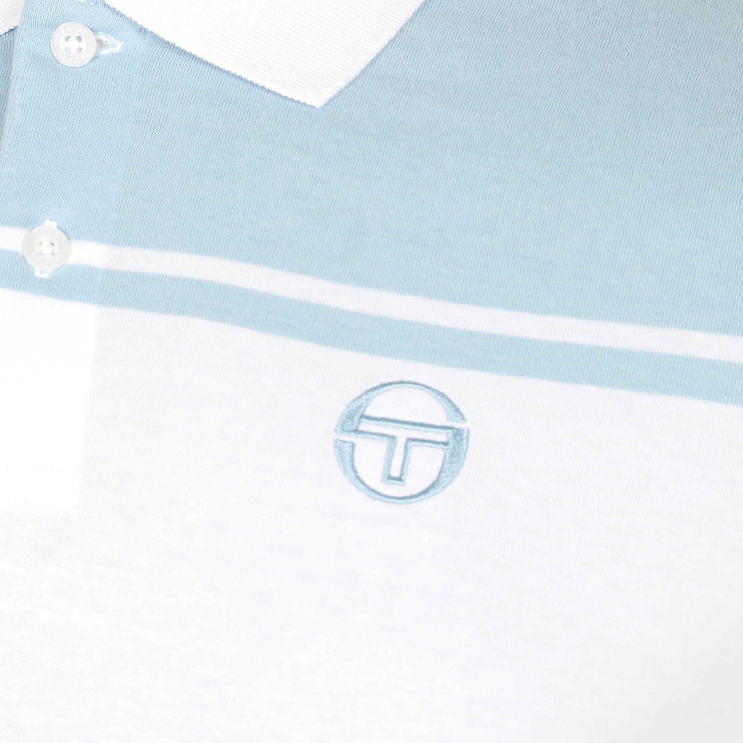New Young Line Polo Herren - Weiß, Hellblau