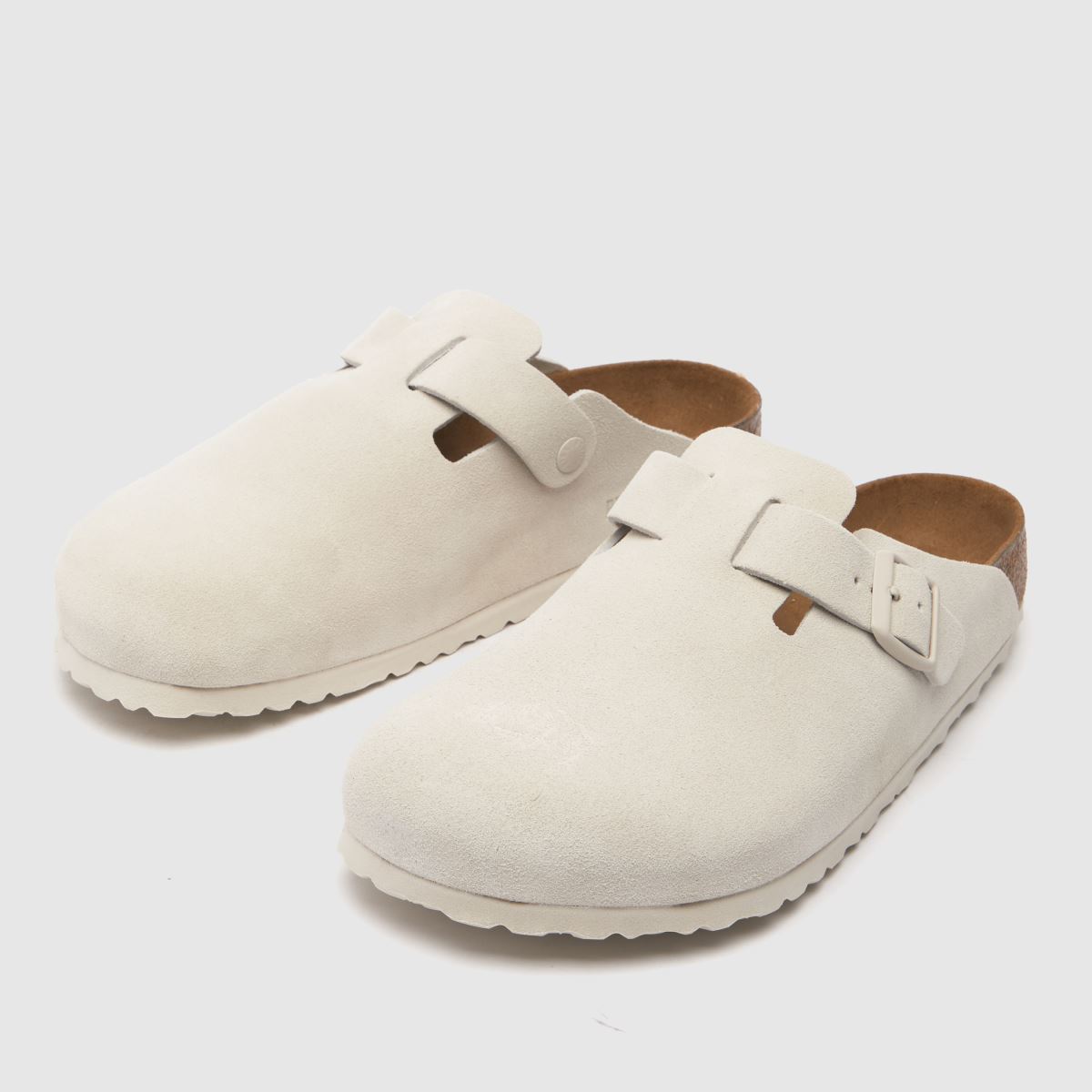 BIRKENSTOCK – Boston – Vita sandaler med träskor