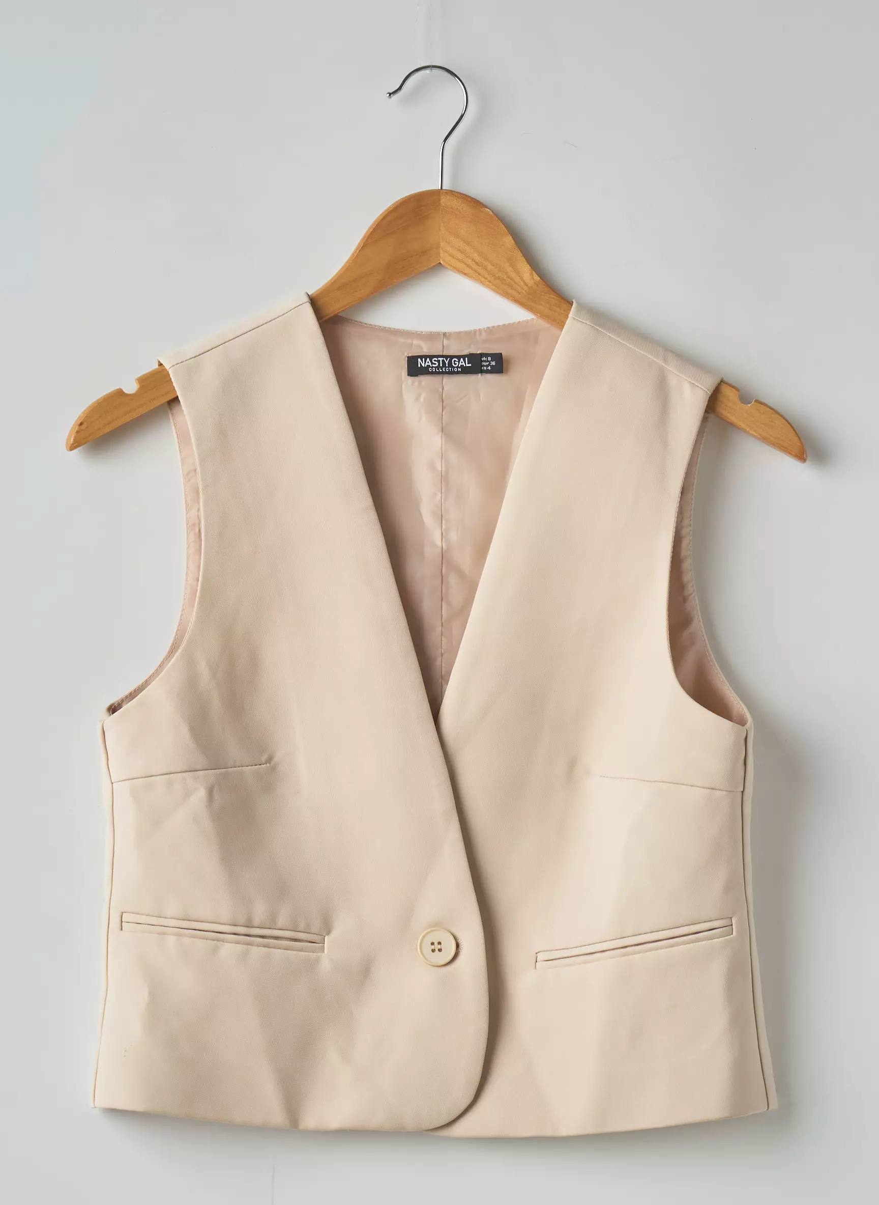 Nasty Gal Gilet Femme couleur beige