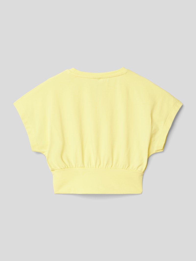 T-Shirt mit elastischem Bund Modell 'Boxy' in hellgelb