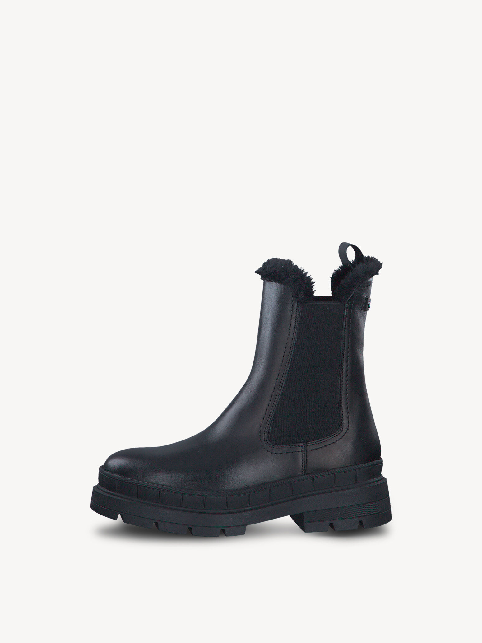 Bottine en cuir - noir doublure chaude