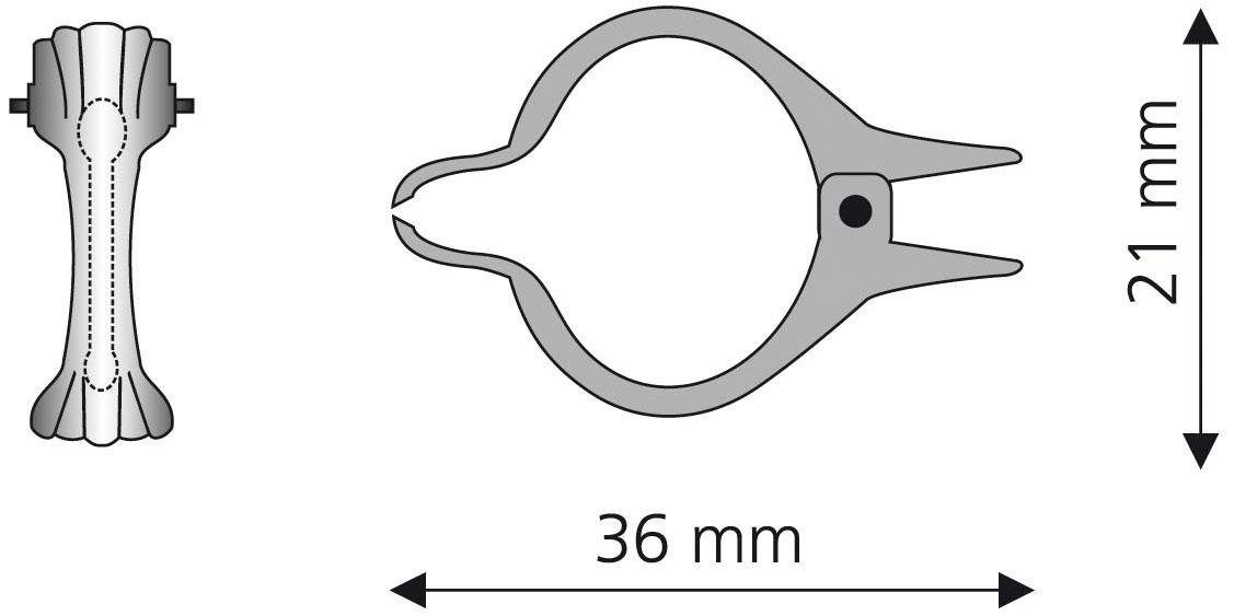 Dekoklammer, Liedeco, Gardinenstangen, (Packung, 8-St), für Gardinenstangen Ø 12 mm
