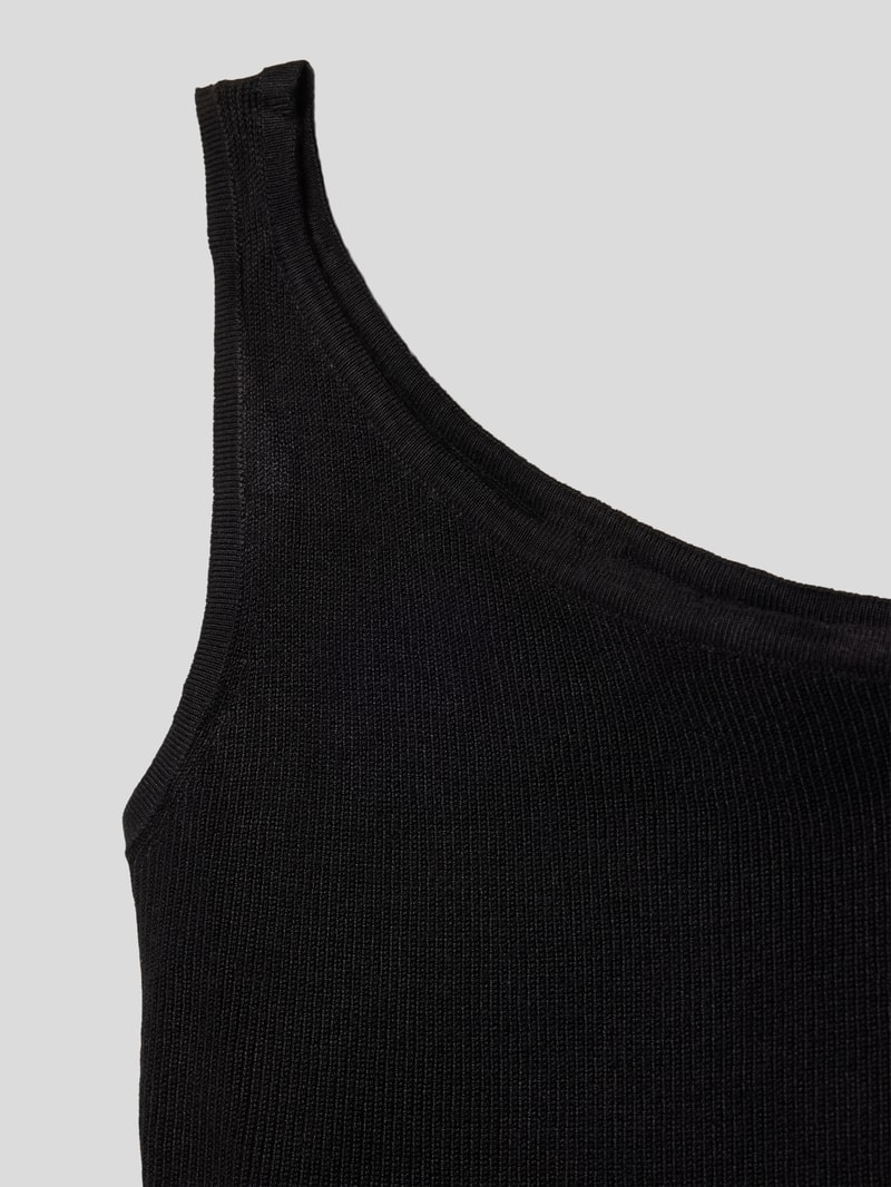 Trägertop mit One-Shoulder-Träger in schwarz