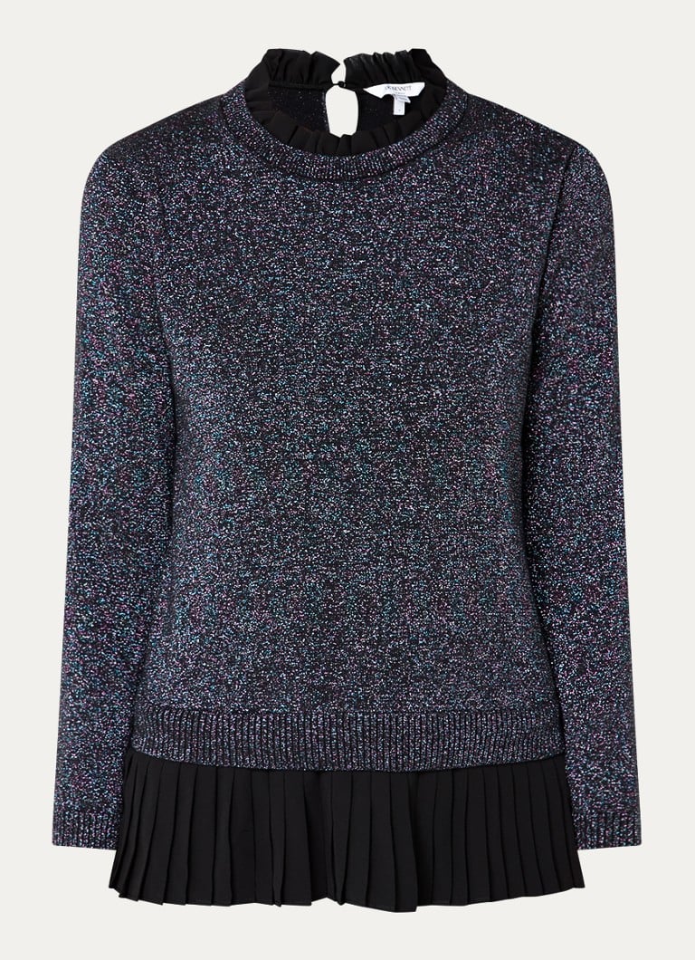 Tricou LKBennett Mary confecționat din material tricotat fin, decorat cu pliuri și lurex.