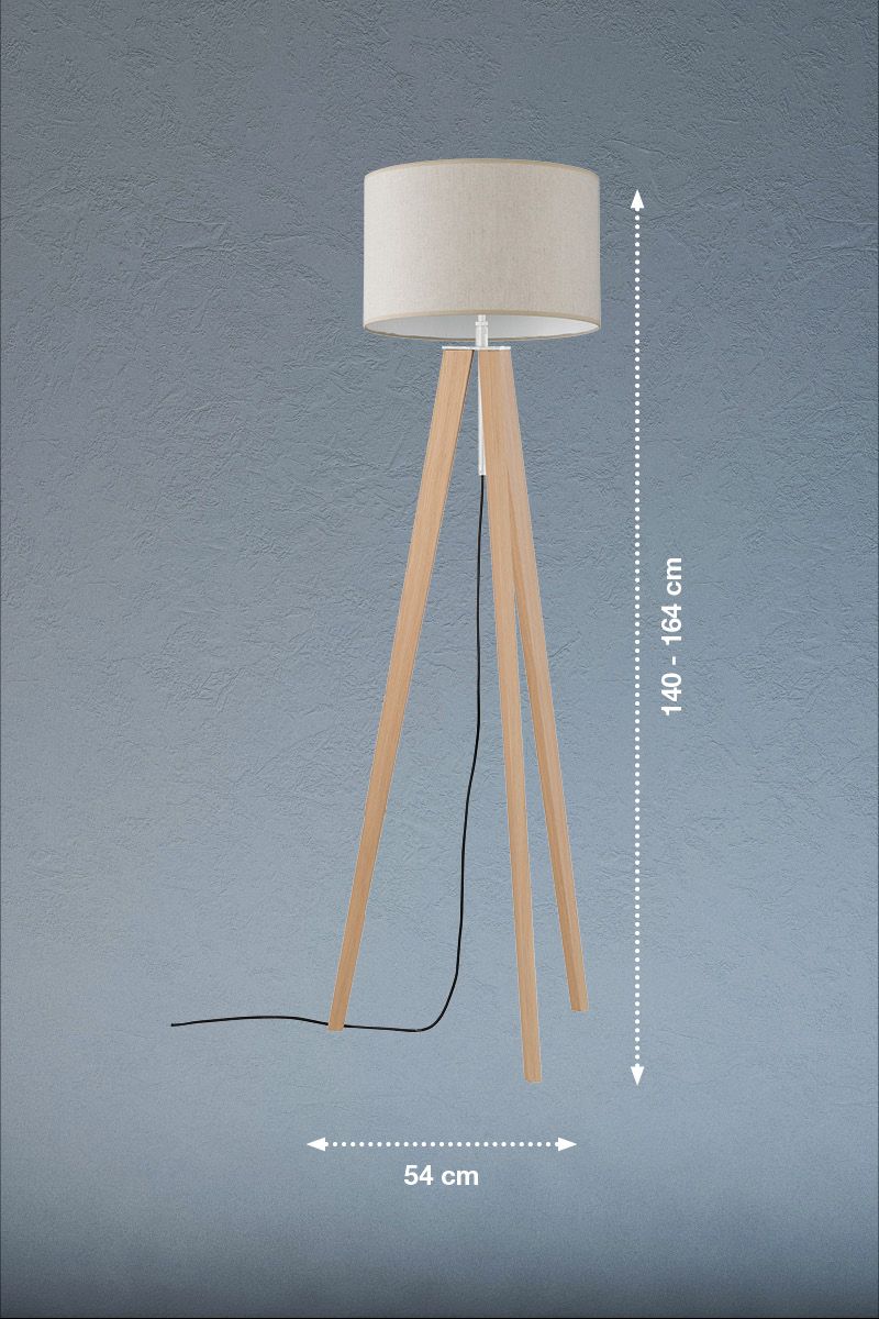 Fischer & Honsel 3-flg Stehlampe Shine-Wood