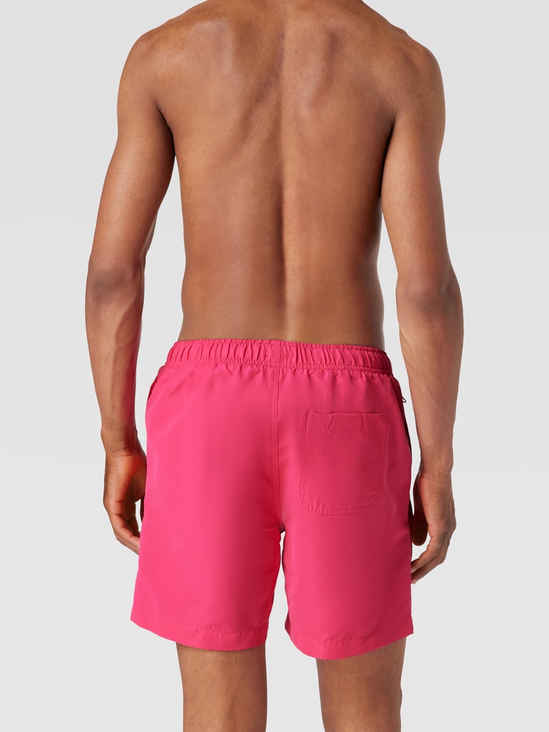 Badehose mit Logo-Stitching in pink