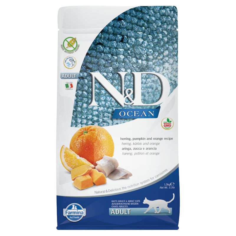 Farmina N&D Ocean getreidefrei Adult Hering, Kürbis & Orange