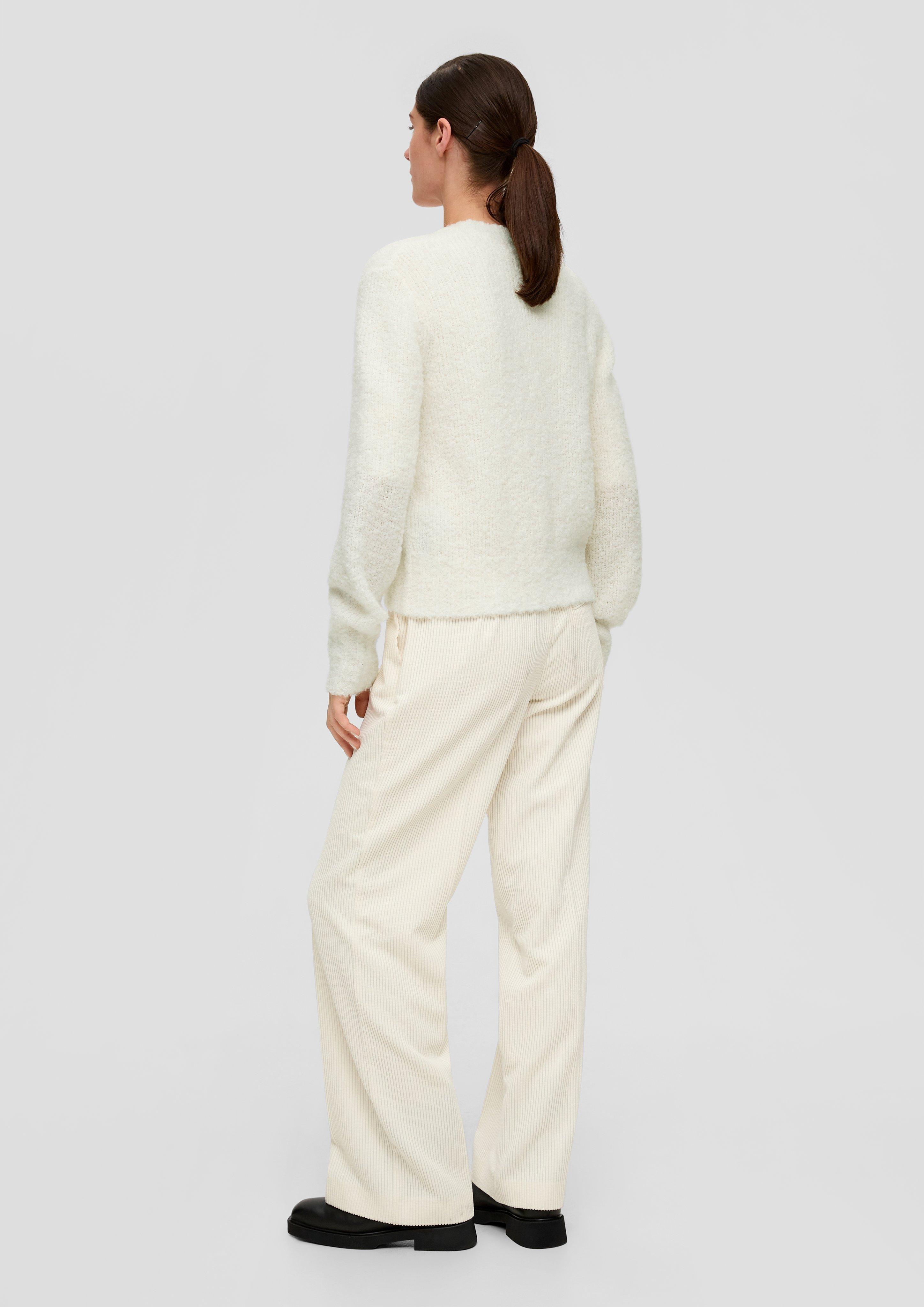 Verkürzte Strickjacke aus Alpakamix  2136001-0700