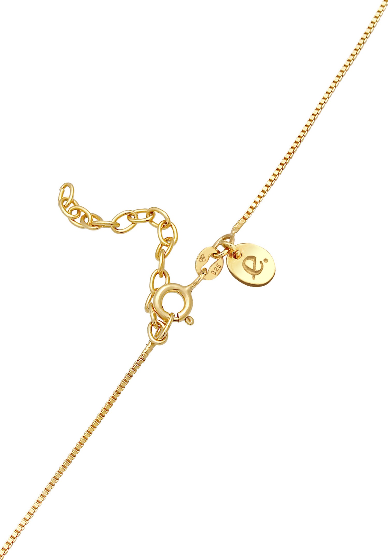 Elli PREMIUM Round Ball Pendant for Women, Basic Trend Blogger Minimal, in 925 Sterling Silver with Gold Plating