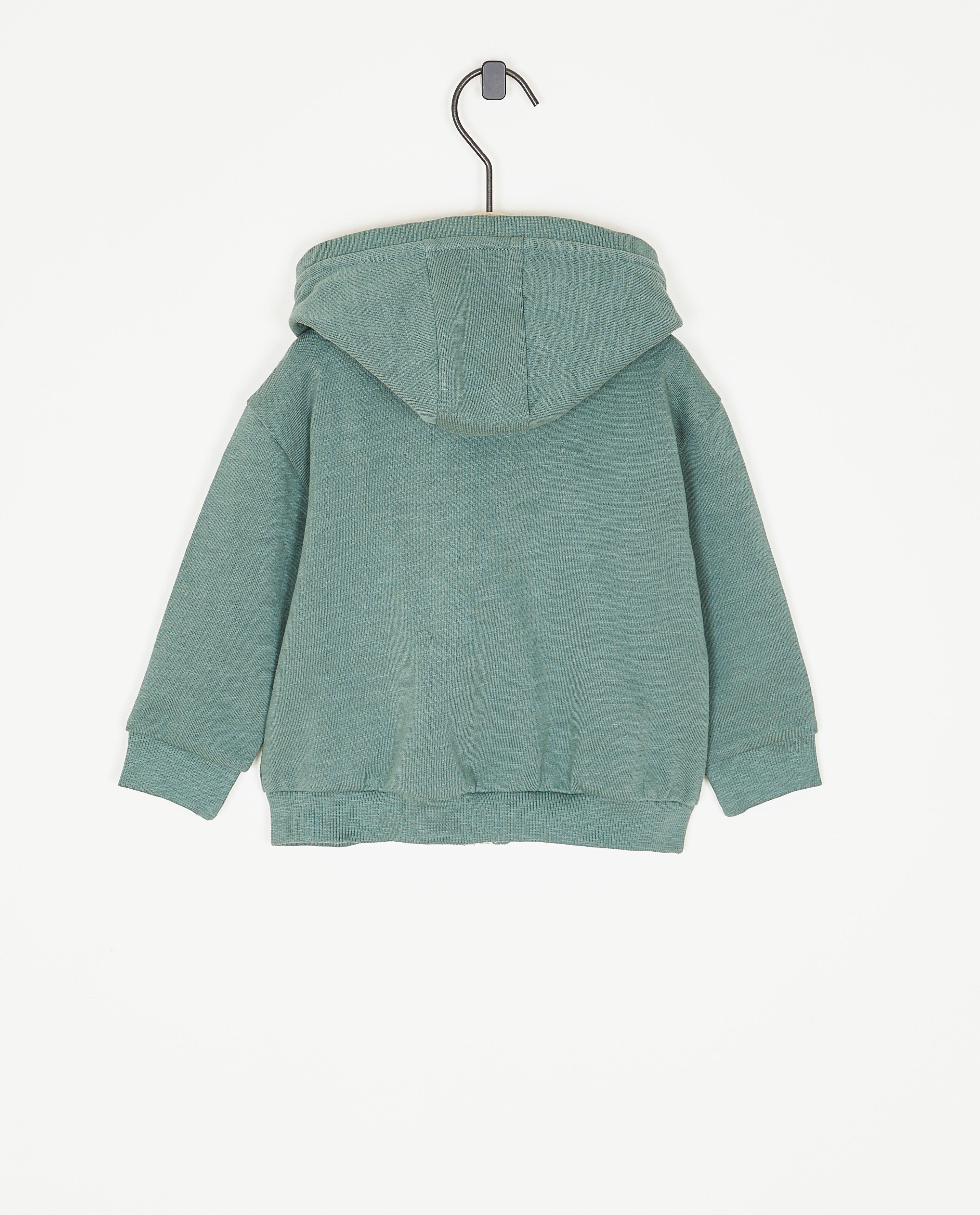Cuddles and Smiles Sweatvest biokatoen és színes blokk khaki