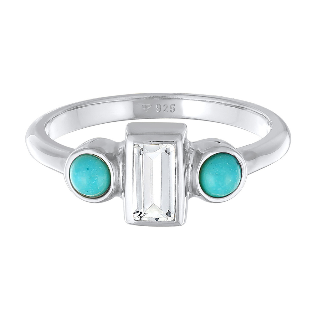 Elli PREMIUM Elli PREMIUM Bague Femmes Fiançailles Vintage Étincelant avec Topaze et Howlite e Bague