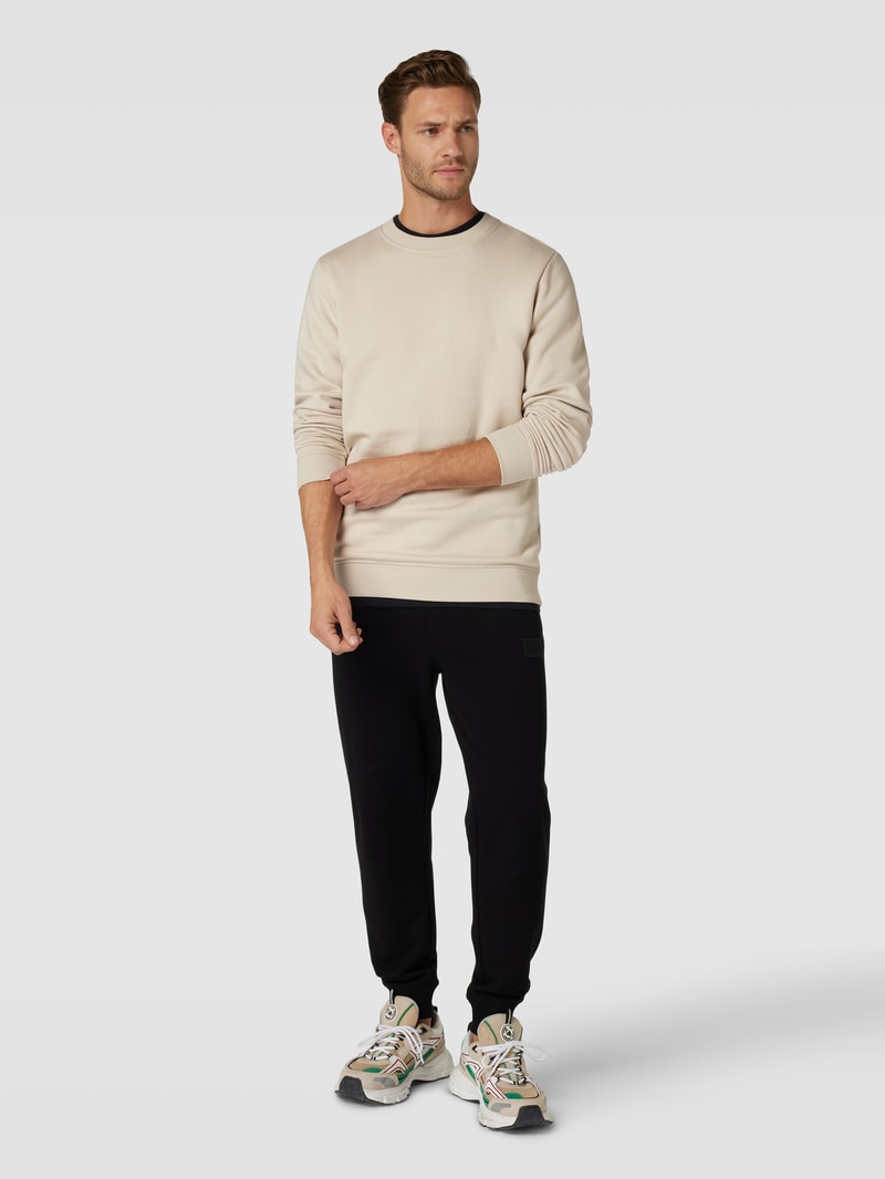 Sweatshirt mit Rundhalsausschnitt Modell 'TILO' in stein