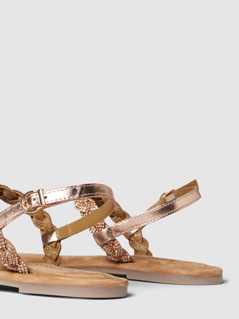 Zehentrenner mit Ziersteinbesatz in rose gold