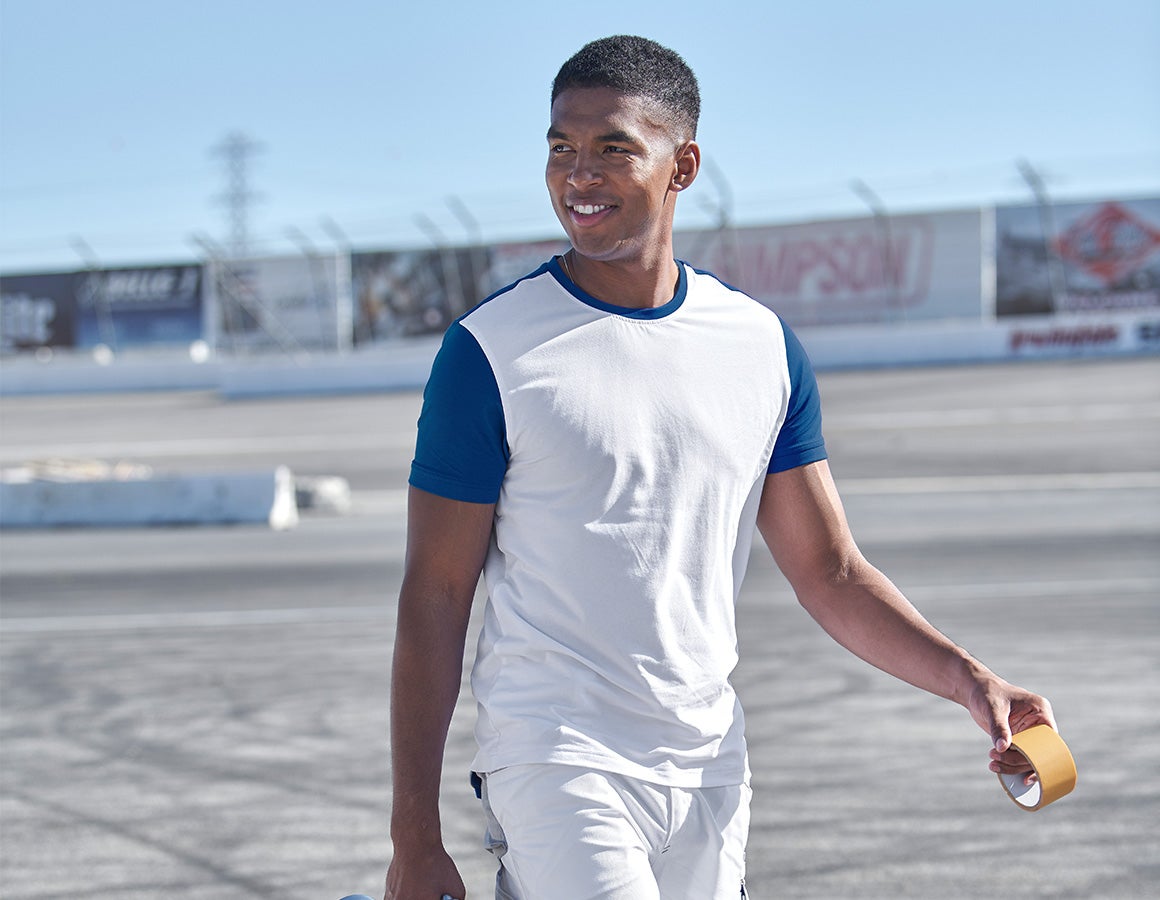 e.s. T-Shirt cotton stretch bicolor