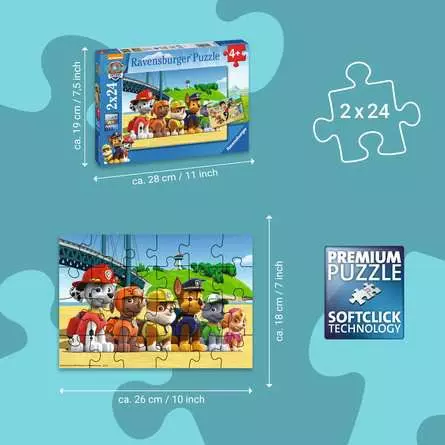 Kinderpuzzle ab 4 Jahren - Heldenhafte Hunde - 24 Teile