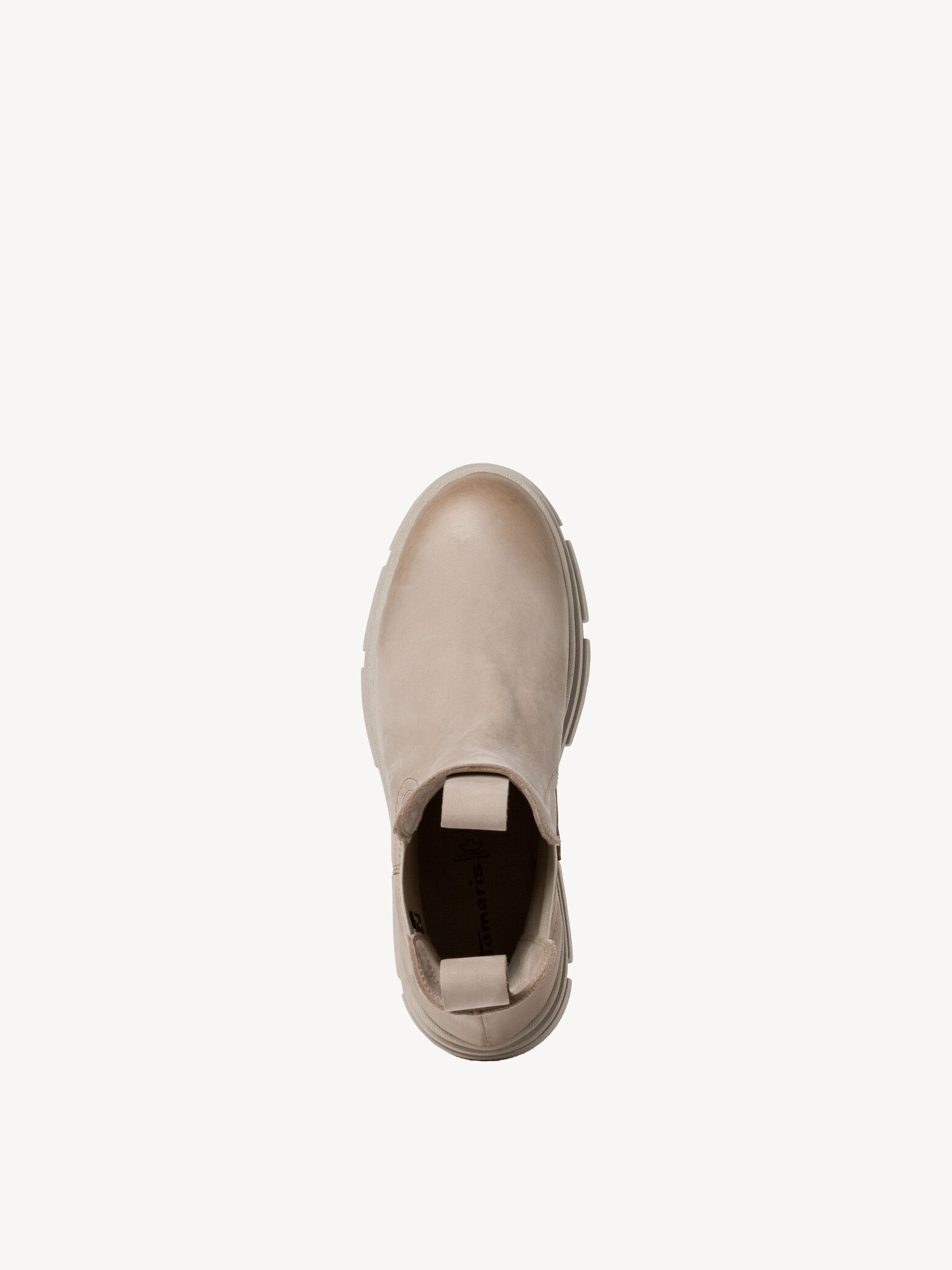 Bottine Chelsea en cuir - beige
