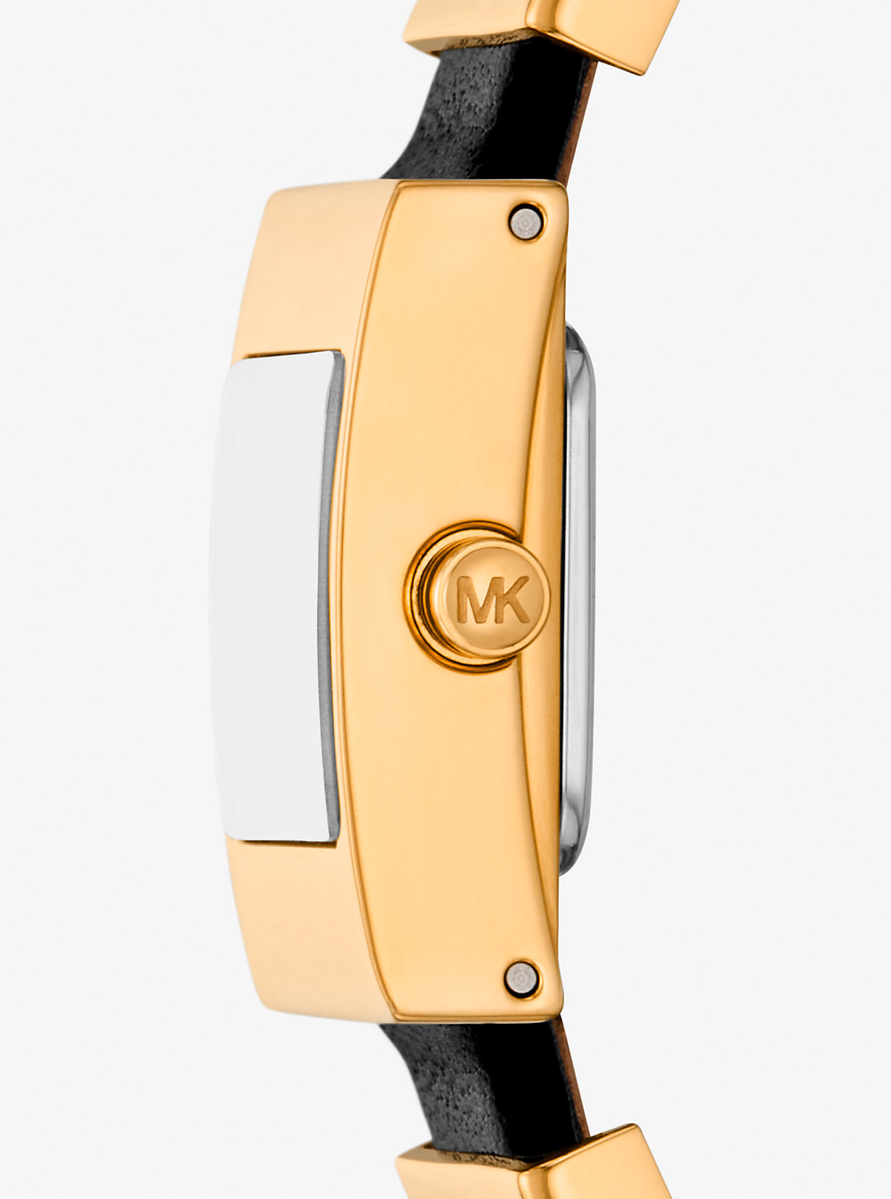 Mini Darrington Gold-Tone and Leather Watch - BLACK