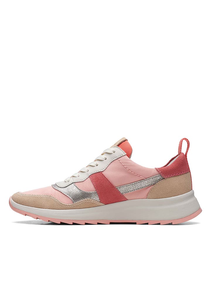 Clarks Leder-Sneakers in Rosa günstig kaufen