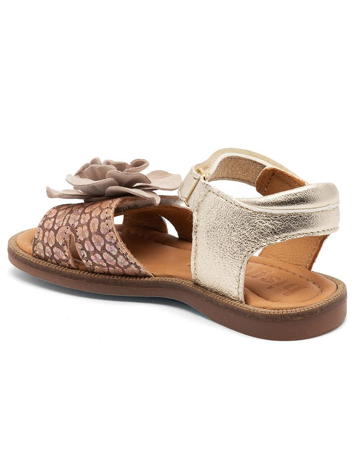 bisgaard Leder-Sandalen in Gold/ Braun günstig kaufen