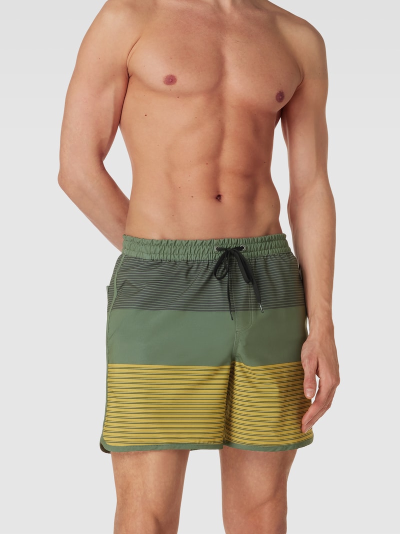 Badehose mit Allover-Muster Modell 'TIJUANA' in khaki