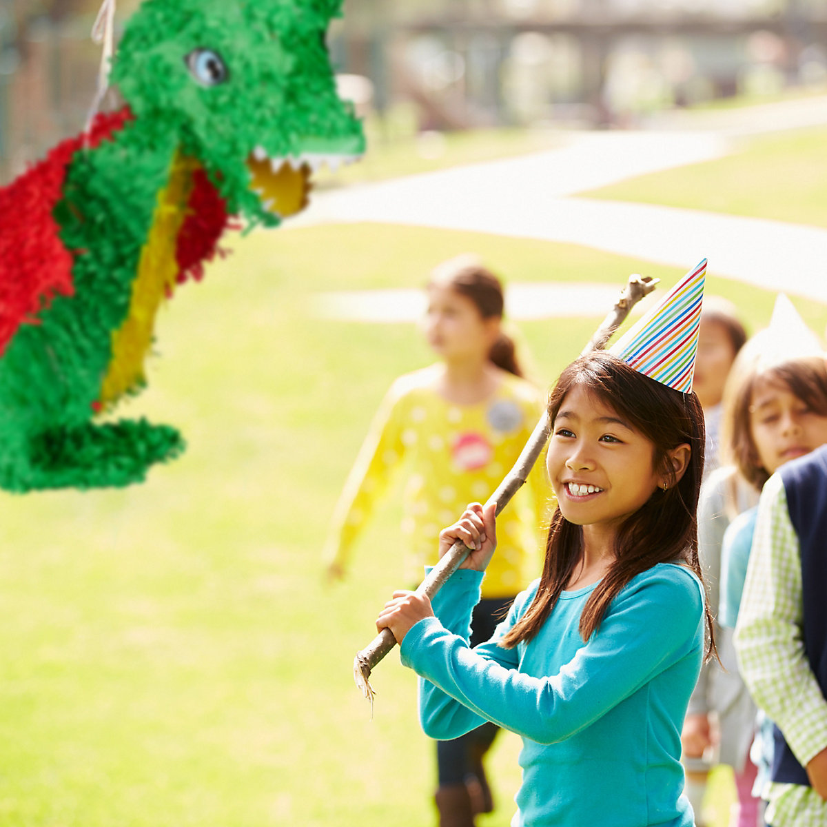 4-tlg. Pinata Set Drache
