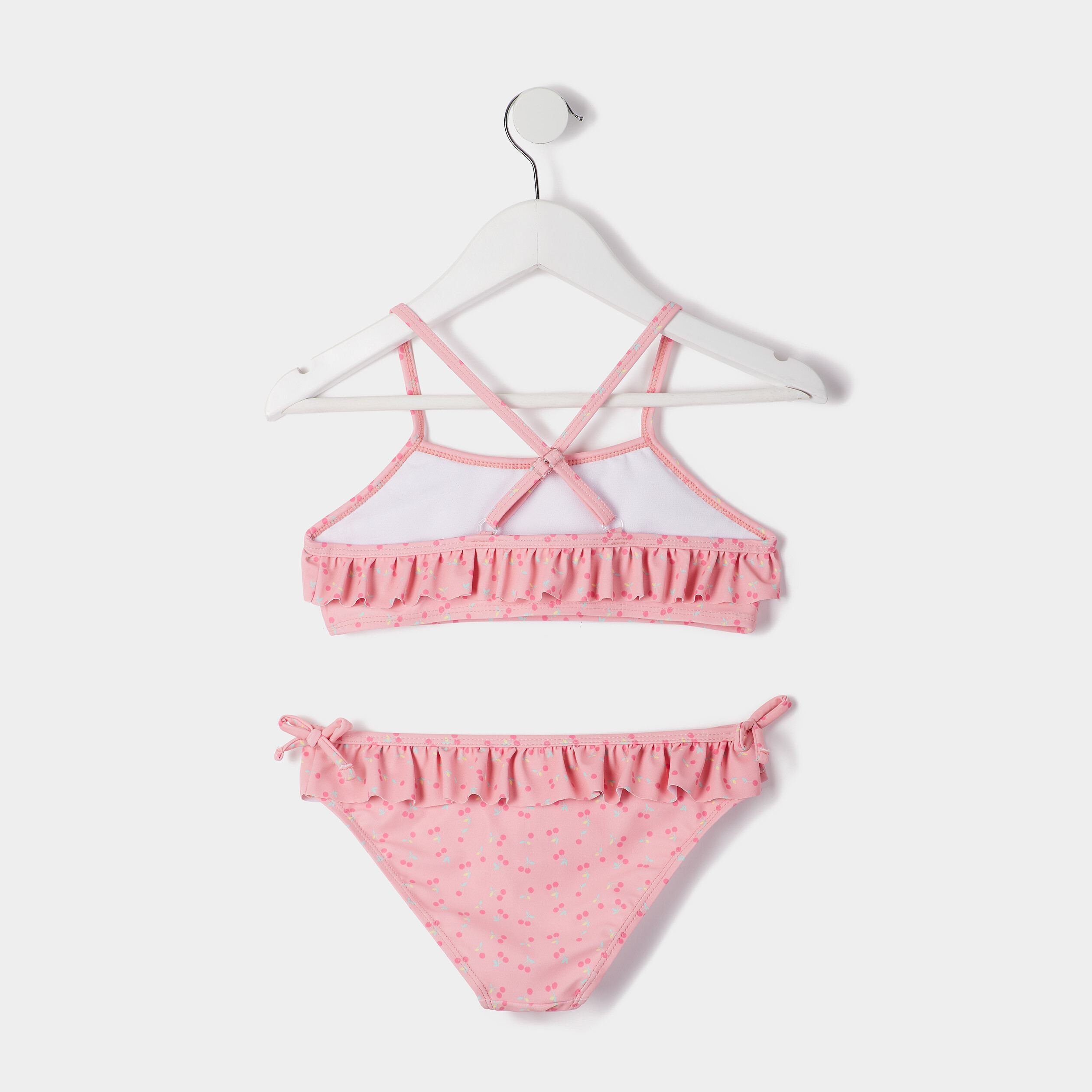 Maillot de bain 2 pièces rose saumon fille | La Halle
