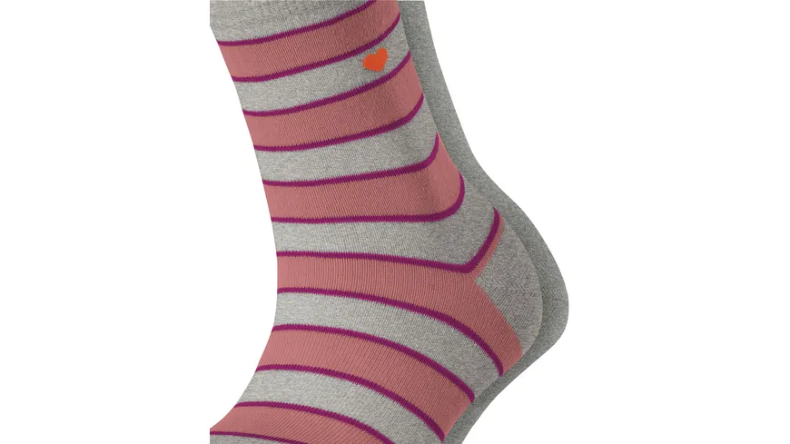 ESPRIT Damen Socken Block Stripe 2er Pack grau