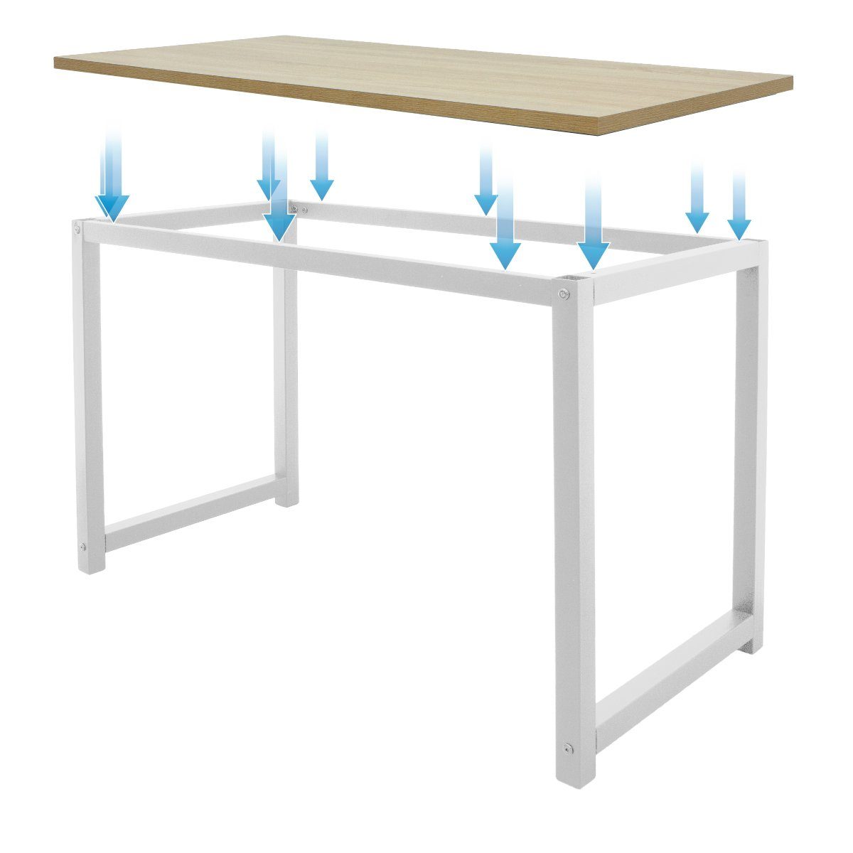 ML-DESIGN Schreibtisch 120x60x75 cm weiß aus MDF mit Metallgestell
