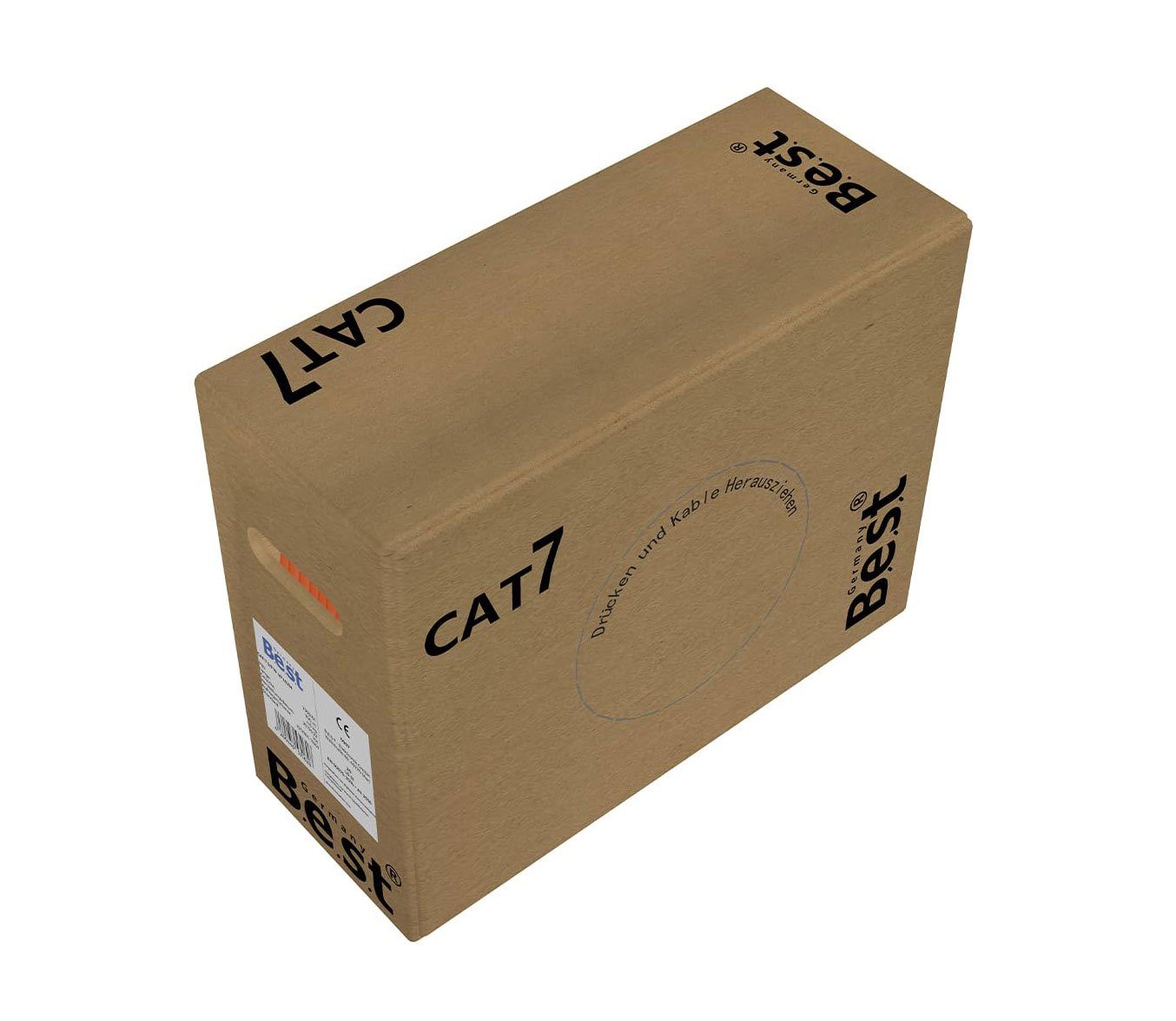 B.E.S.T. Germany CAT 7 Verlegekabel Simplex Gigabit Netzwerkkabel Lan 1000Mhz KAT 7 LAN-Kabel, (5000 cm), 50m