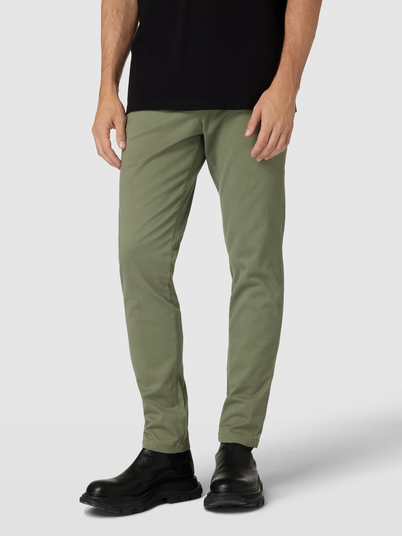 Slim Fit Chino mit Stretch-Anteil in olivgrün